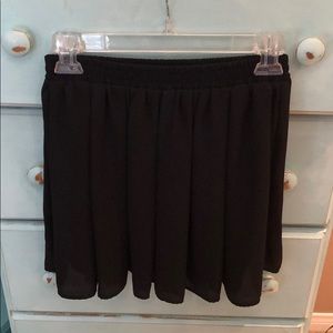 Black Chiffon Mini Skirt